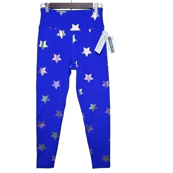 Nanette Lapore Play Compression Leggings Small Y2K Metallic starsm - Picture 13 of 13